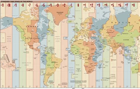 Time zones map