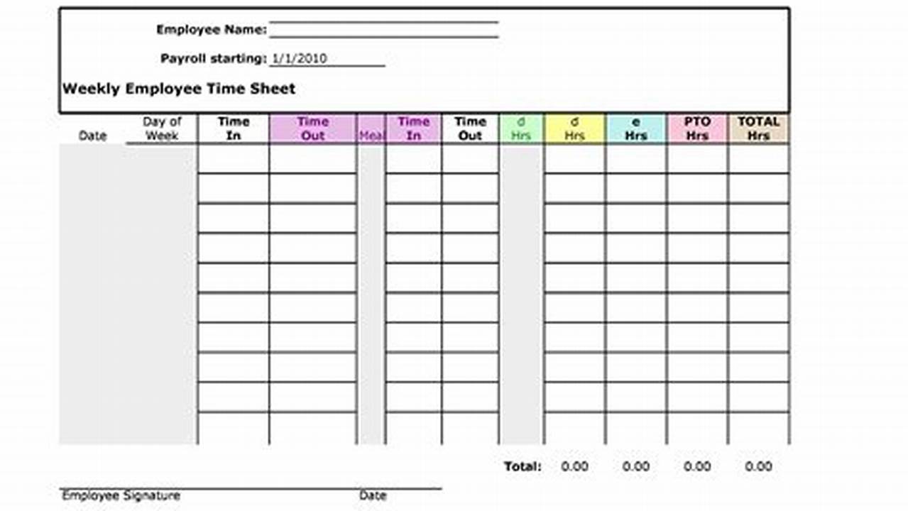 Timecard Template Excel 2010: Streamline Employee Time Tracking
