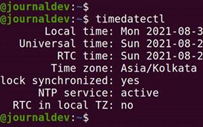 Timedatectl Output 2