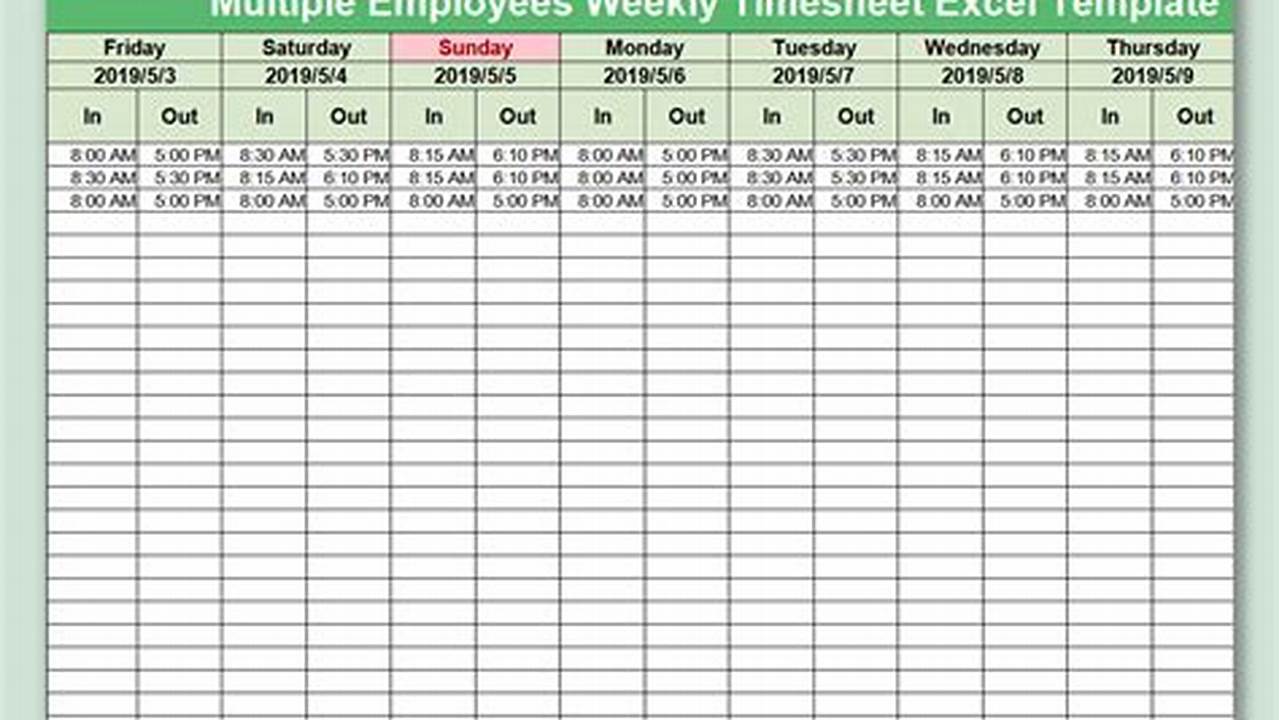 Timeliness, Excel Templates