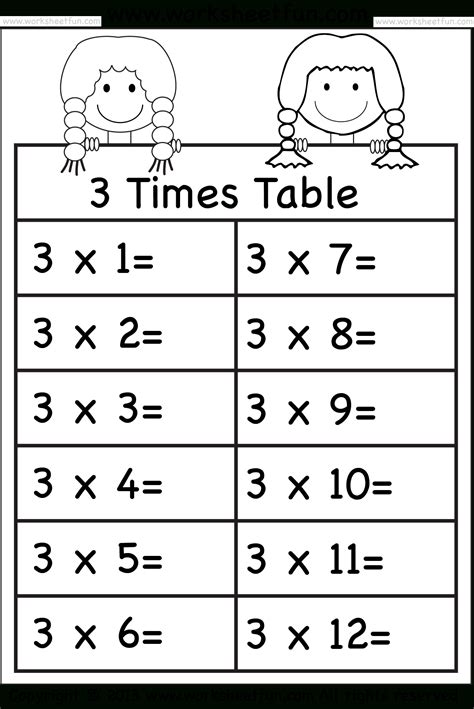 Times Table Printable Sheets