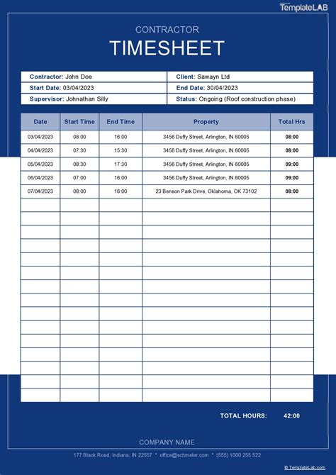 Timesheet for Contractors Template Free Excel Of Operations Employee