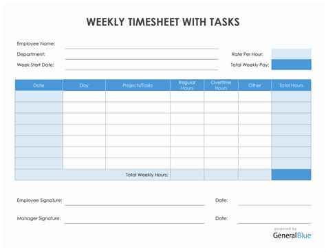 Timesheet Template In Word