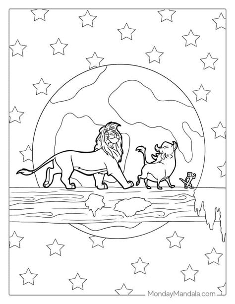 Timone And Pumba With Moon Outline