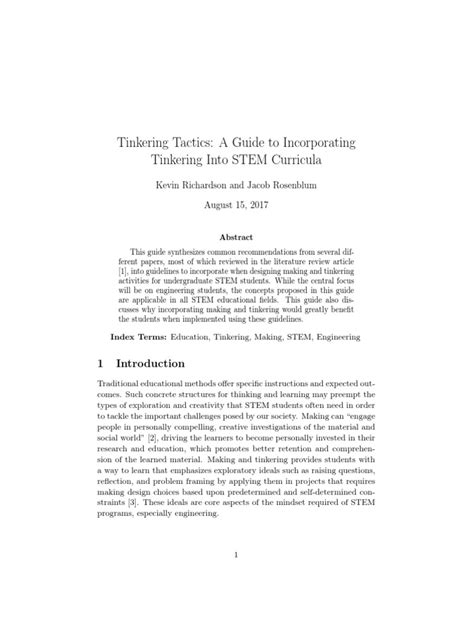 Tinkering with tactics