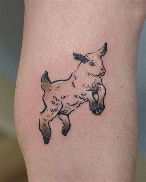 Tiny Goat Tattoo