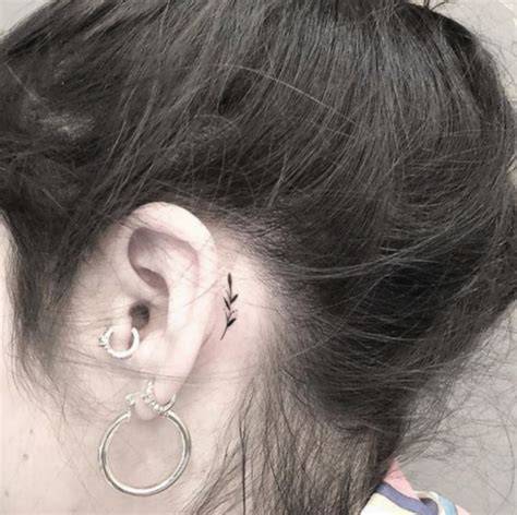 Tiny Behind The Ear Tattoos