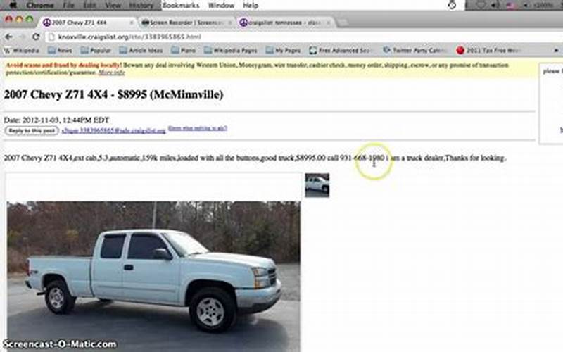 Tips For Buying A Car Or Truck On Craigslist
