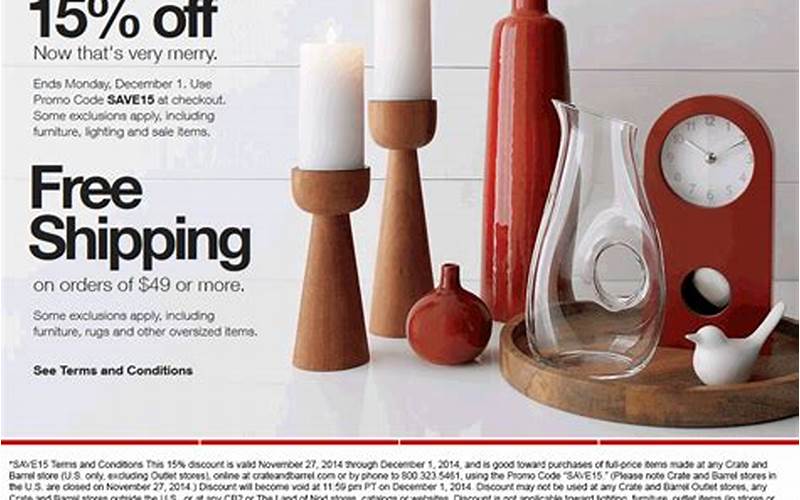 Tips For Using The Crate And Barrel Promo Code 15 Off