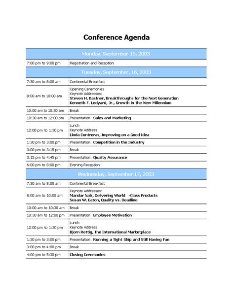 FREE 7+ Sample Conference Agenda Templates in PDF MS Word