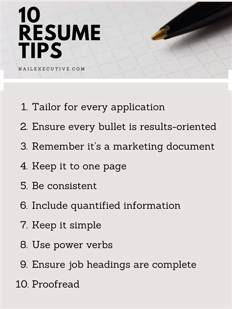 Tips For Writing A Good Resume