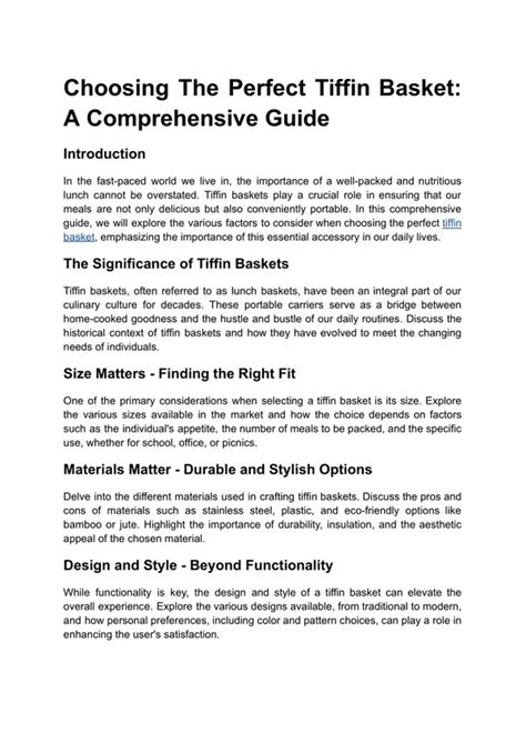 Tips for Choosing the Perfect Basket