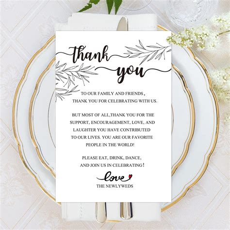 Tips for Designing and Implementing Your Thank You Place Cards