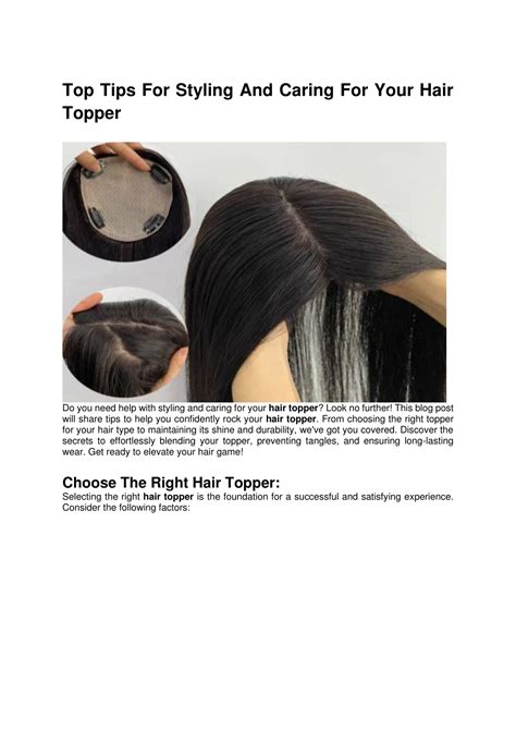 Tips for Styling and Maintaining Your Hair Topper