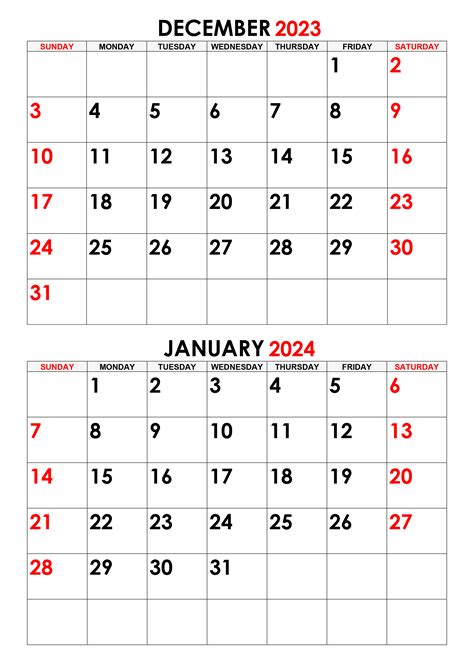 Tips for Using a December 2023 - January 2024 Calendar Effectively