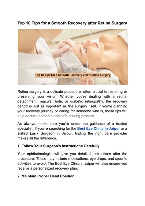 Tips for a Smooth and Safe Recovery