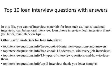 Tips for a Successful Loan Interview
