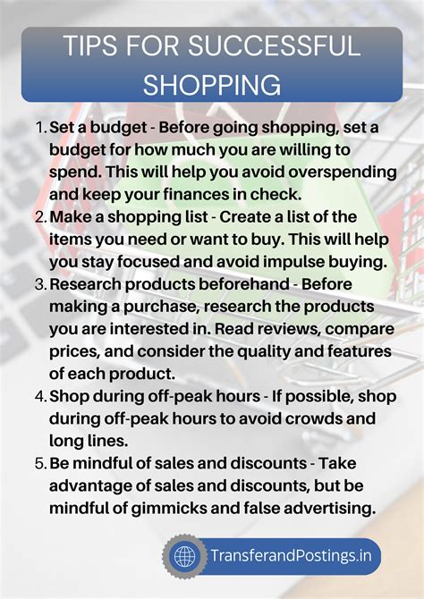 Tips for shopping