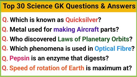 Tips for Mastering Science GK Questions