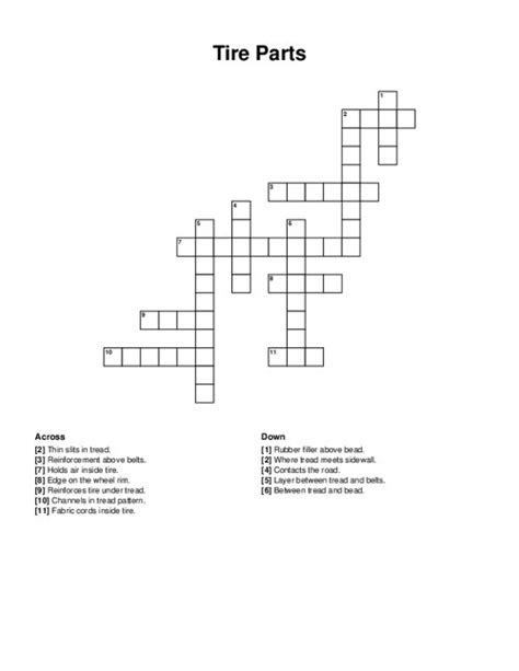 Tire Patterns Crossword