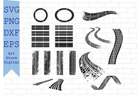 Rev Up Your Designs with Tire Track SVG - Add Edge and Style to Your Projects!