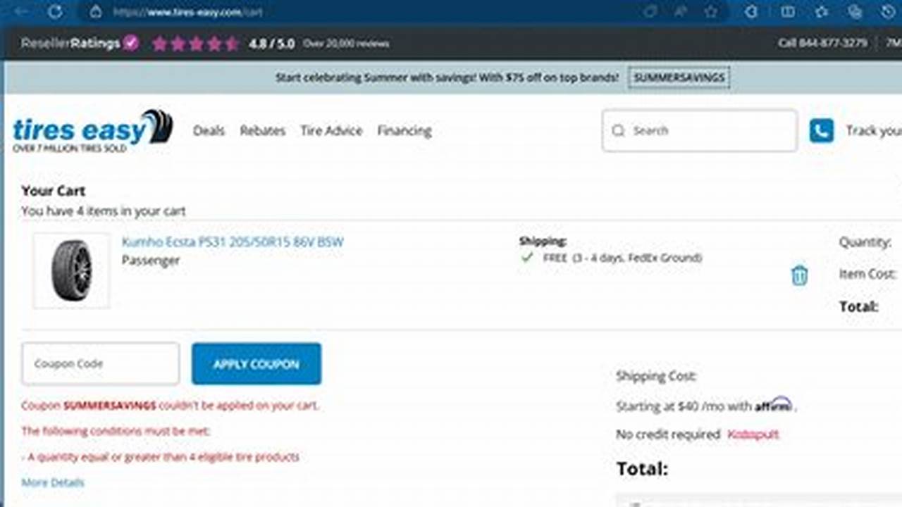 Tires Easy Coupon Code 2025