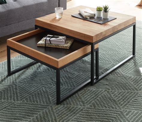 FineBuy Couchtisch 60 cm Wohnzimmertisch Holz Massiv Tisch Wohnzimmer