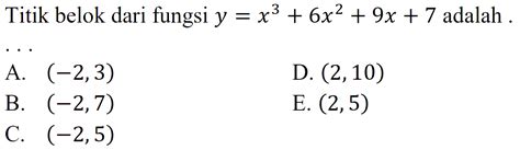 Titik Belok dari Fungsi y = x³ – 6x² + 9x + 7 Adalah