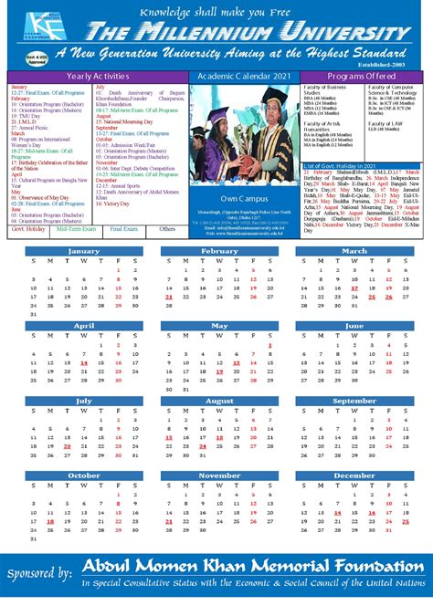 Tmu Academic Calendar