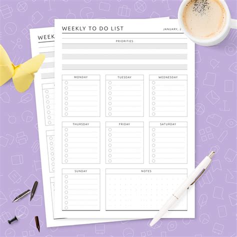 To Do List Weekly Template