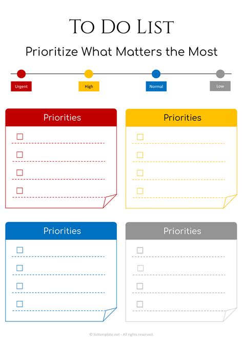 To Do Priority List Template
