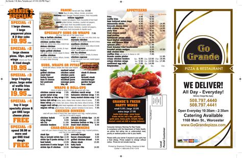 Restaurant ToGo Menu TriFold Brochure Template