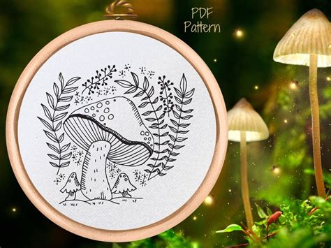 Toadstool Embroidery Pattern