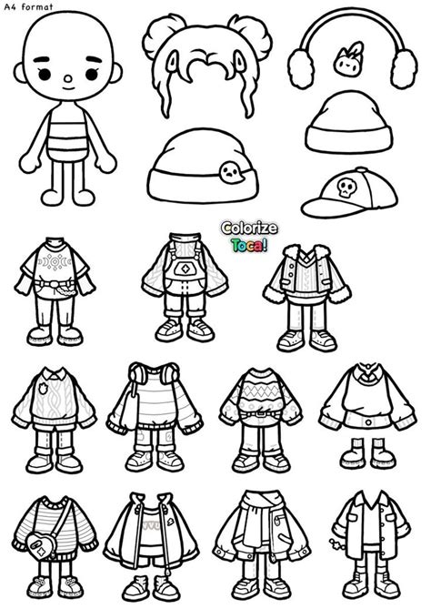 Toca Boca Clothes Coloring Pages