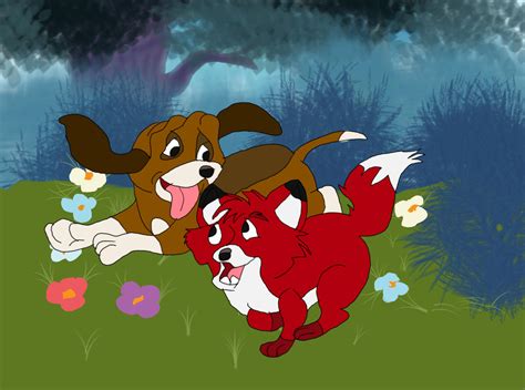 Tod and Copper playing together