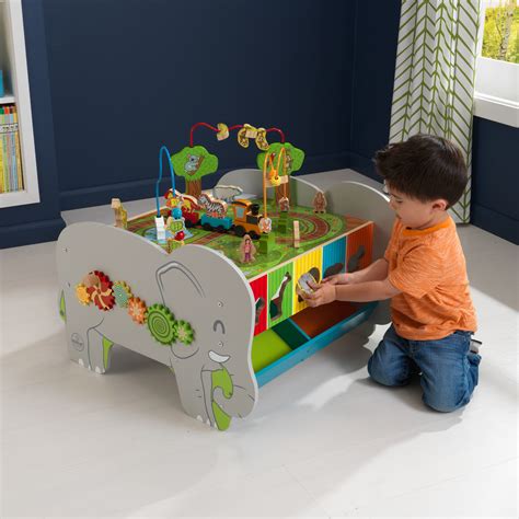 KidKraft Kids Toddler Wooden Zoo Train Play Table Activity Station with Storage 706943175088 eBay
