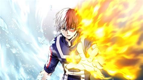 Todoroki Fire and Ice Wallpaper