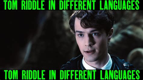 Tom Riddle Middle Name Different Languages