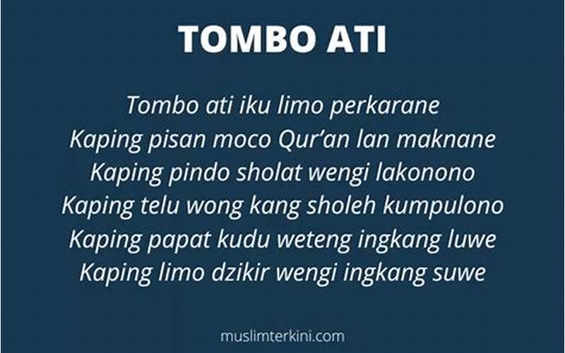 Tombo Ati Allahuma Bahasa Jawa