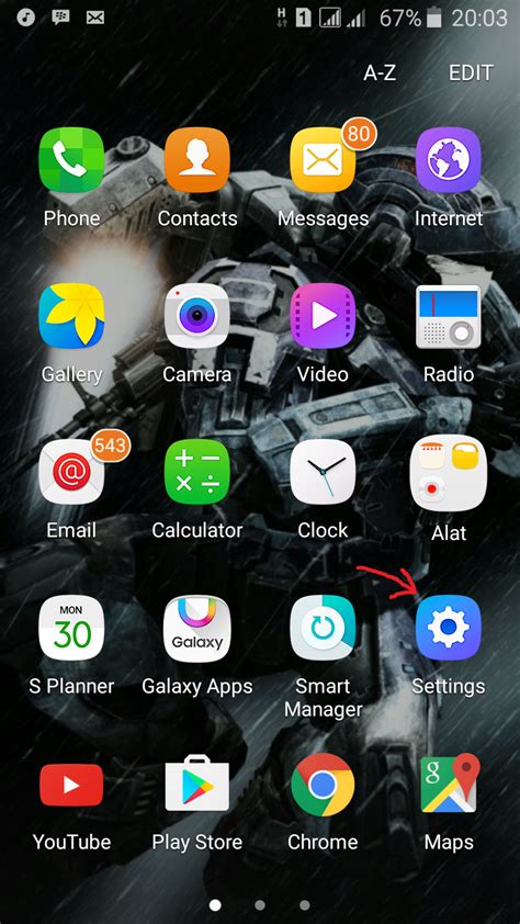 Tombol Pengaturan Pada Ponsel Android