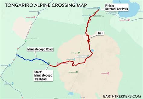 Tongariro Alpine Crossing Map
