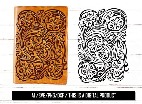Download Tooled Leather Floral Print SVG File - SVG Design Commercial Use Free PSD Mockups