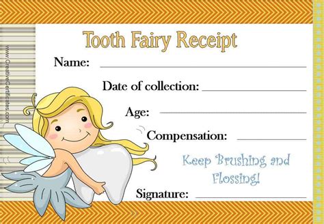 Tooth Fairy Printable Certificate Free