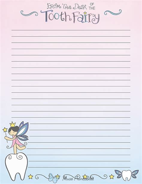 Tooth Fairy Stationery Free Printable - Free Printable