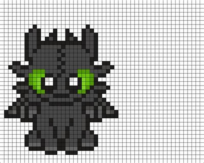Toothless Perler Bead Pattern
