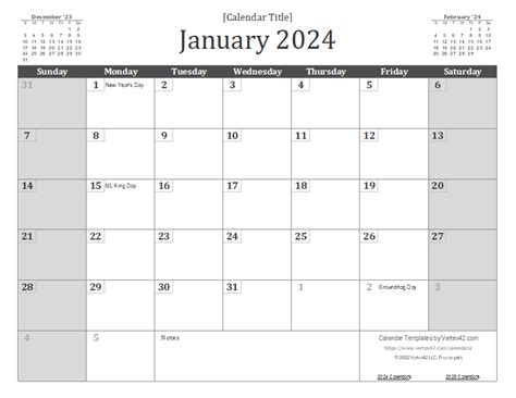2024 Calendar Free Printable PDF Templates Calendarpedia