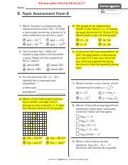 Topic 6 Assessment - Form A - Answer Key.pdf - Name