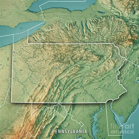 I added 3D topography to a 1797 map of Pennsylvania Pennsylvania