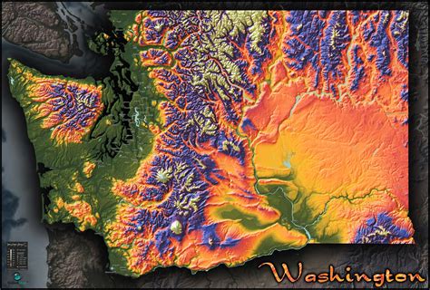 Topographical Map Of Washington State Maps Location Catalog Online