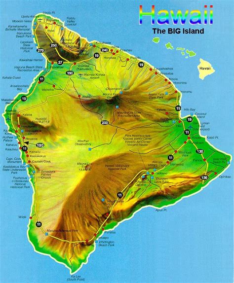 Topographic Map Big Island Hawaii
